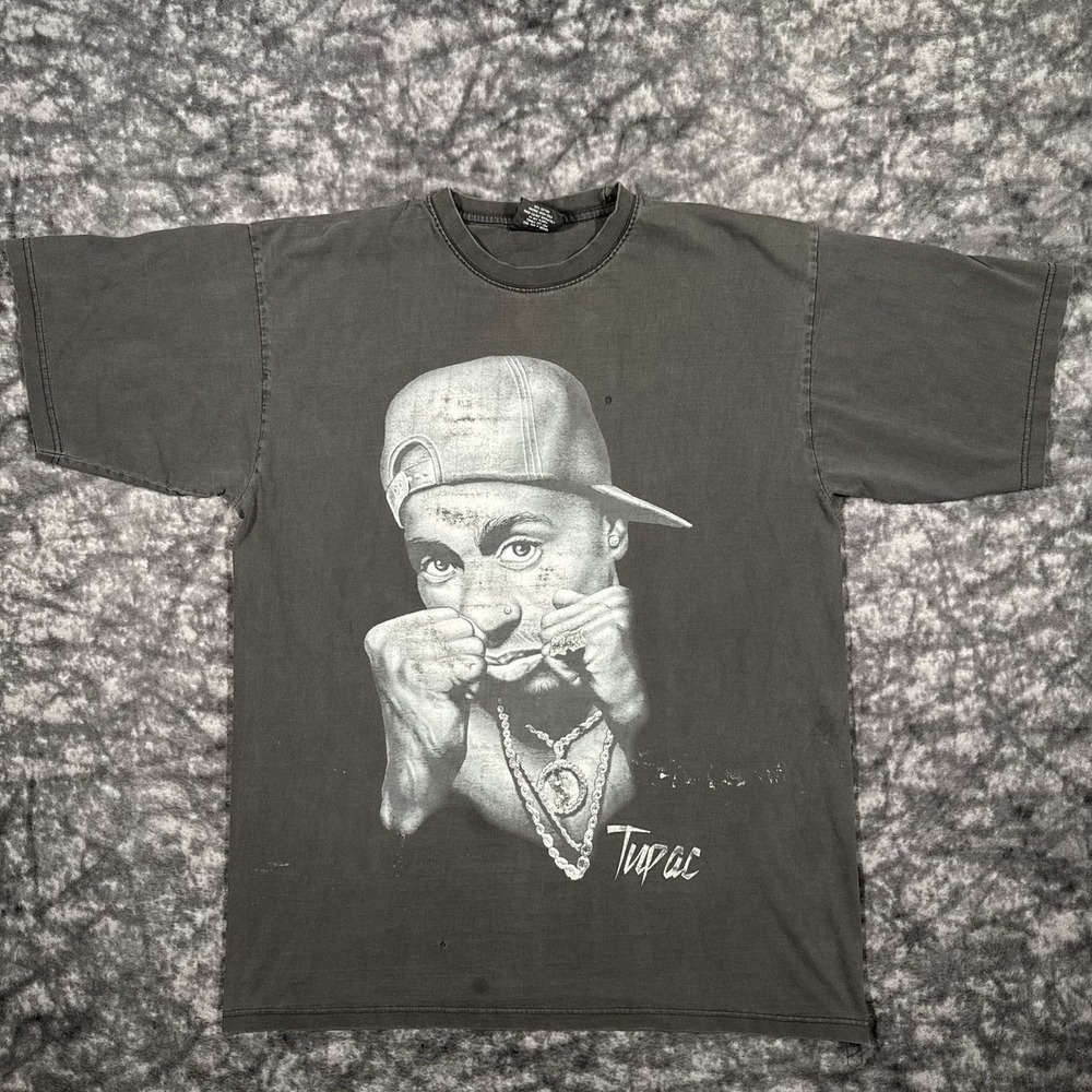 Vintage 90s Tupac Shakur TShirt Mens Size 2XL Hip Hop Rap Black Cypher Exclusive